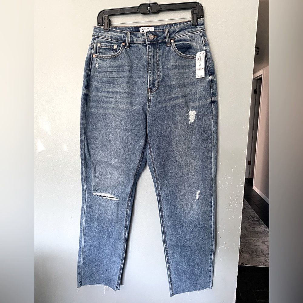 NWT And Now This slim straight cut distressed Jeans size 29